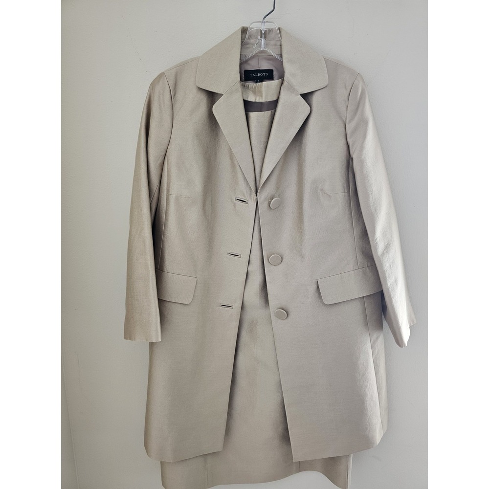 Talbots Dress With Coat. Silk/cotton. Dress 10P Coat Sz 8 Elegant‎